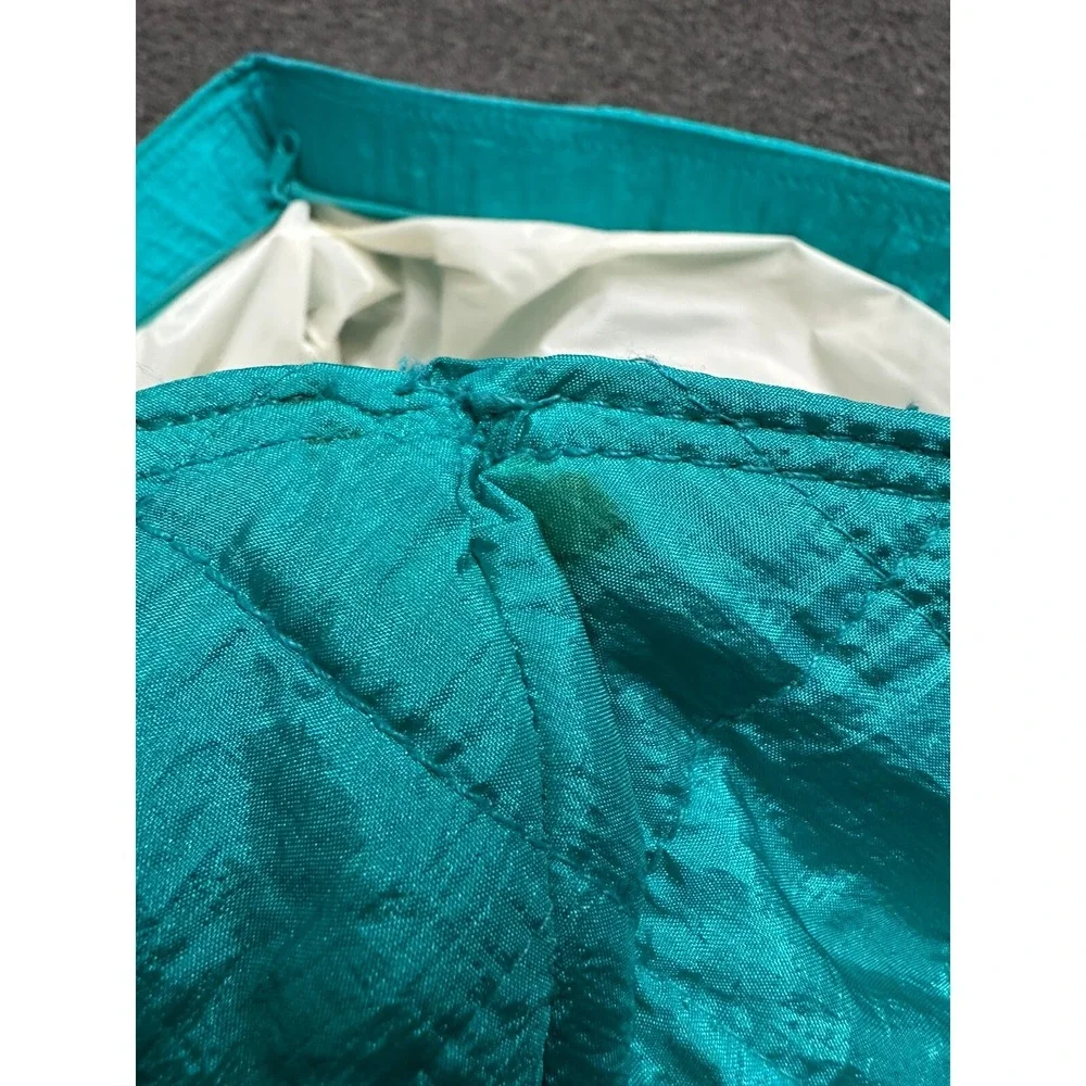 Vintage 80's Babies Alley Diaper‎ Bag Quilted Teal Green Retro Tote Chain Straps